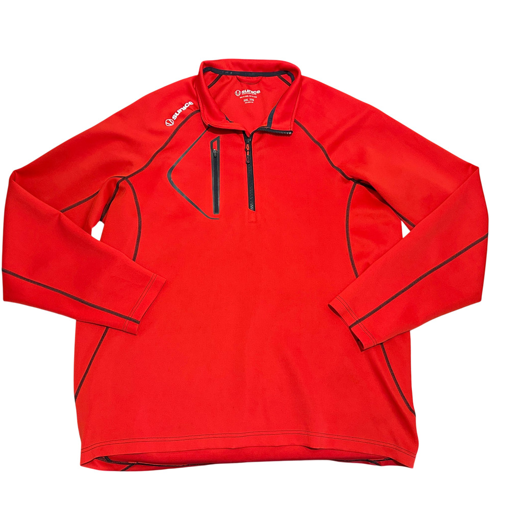 Sunice Allendale Golf Pullover Mens 3XL Red Half Zip Stretch Thermal Performance